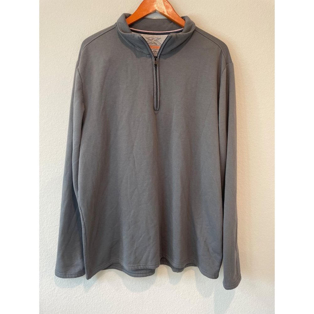Original Weatherproof Vintage Gray Rayon Blend 1/4 Zip LS Pullover
